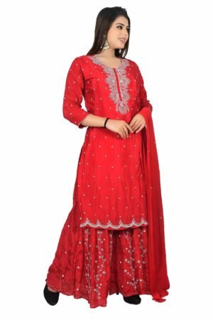 Embroidered Sharara Set With Embroidered Dupatta