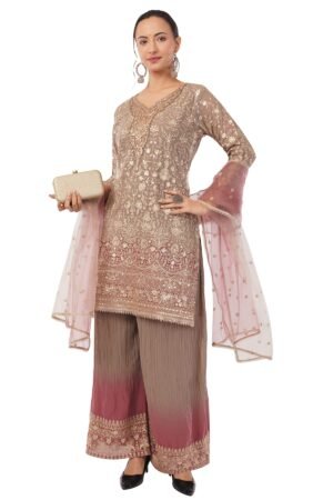 Women Forever Heavy Embroidered sharara set with dupatta