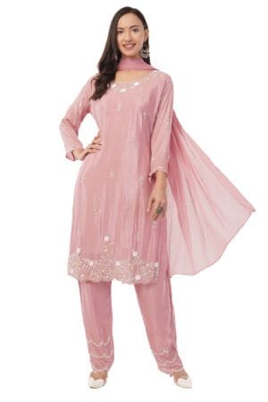 Women Forever Beautiful Hand Embroidered Suit set with dupatta