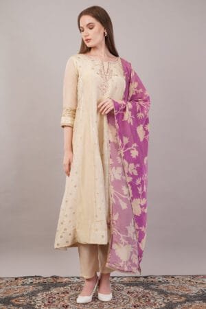 Women Forever Suit set with Moti Work and Printed dupatta