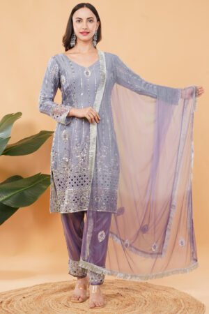 Suit Set With Heavy Work and Gota Dupatta