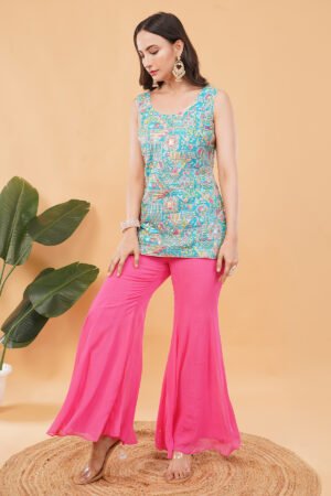 Women Forever Embroidered Sharara Set With Dupatta